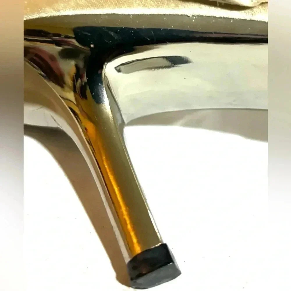 Yves Saint Laurent silver heels shoes size 5.5M - Picture 7 of 10